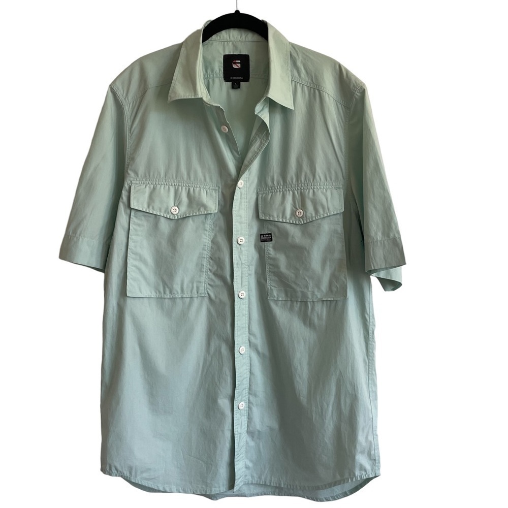 G-Star Raw Type C Straight Long Shirt, Short Sleeve, Fresh Cote, Size L